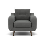 Phoebe Armchair - Chair Grade B Sterling Home 18 Plush Velvet Slate American Walnut