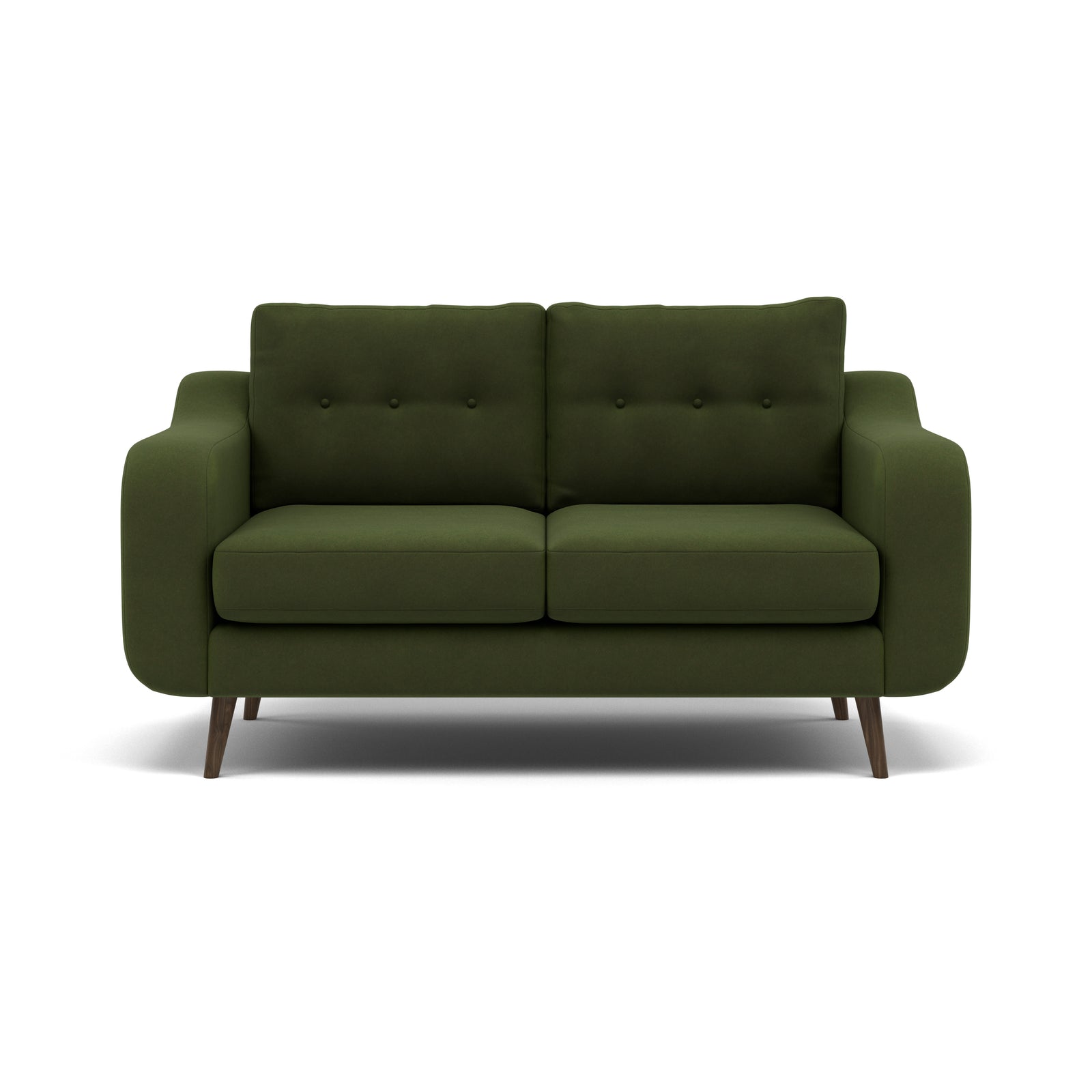 Phoebe 2 Seater Sofa - Small Sofa Standard Back Grade B 2 Seater Sofas Sterling Home 21 Plush Velvet Vine American Walnut