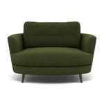 Phoebe Oval Loveseat - Oval Cuddler Grade B Armchairs Sterling Home 19 Plush Velvet Vine American Walnut