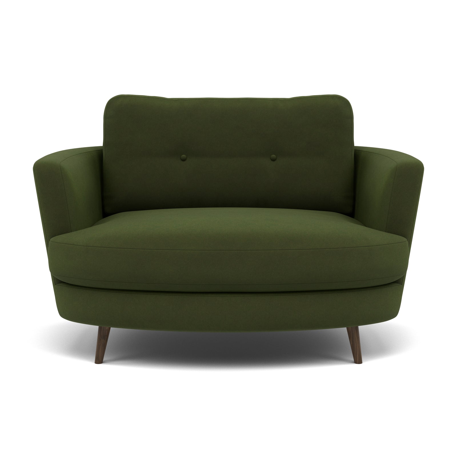 Phoebe Oval Loveseat - Oval Cuddler Grade B Armchairs Sterling Home 19 Plush Velvet Vine American Walnut