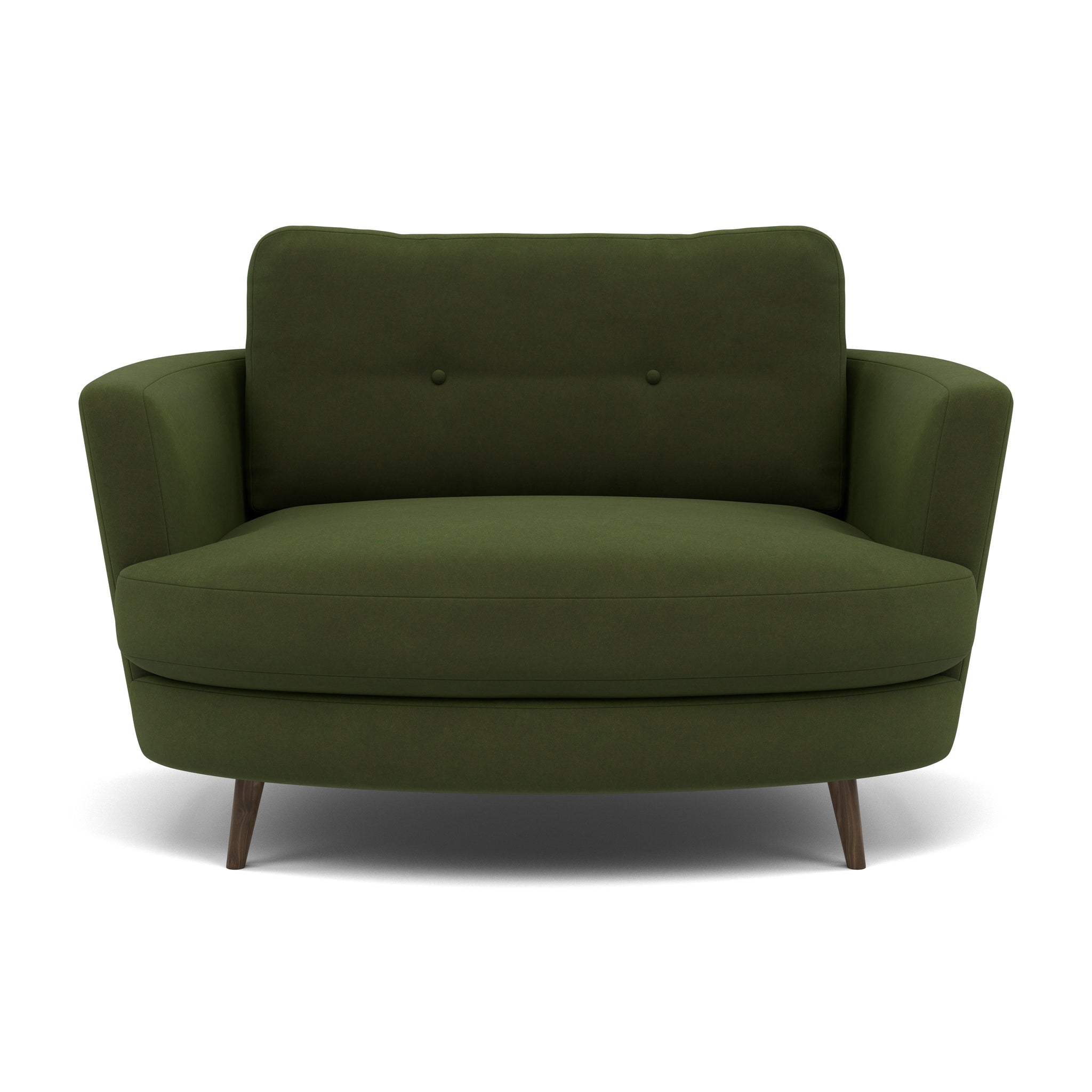 Phoebe Oval Loveseat - Oval Cuddler Grade B Armchairs Sterling Home 19 Plush Velvet Vine American Walnut