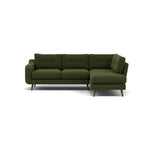 Phoebe Corner Sofa - Corner Group RHF Grade B - Right Hand Facing Corner Sofas Sterling Home 19 Plush Velvet Vine American Walnut