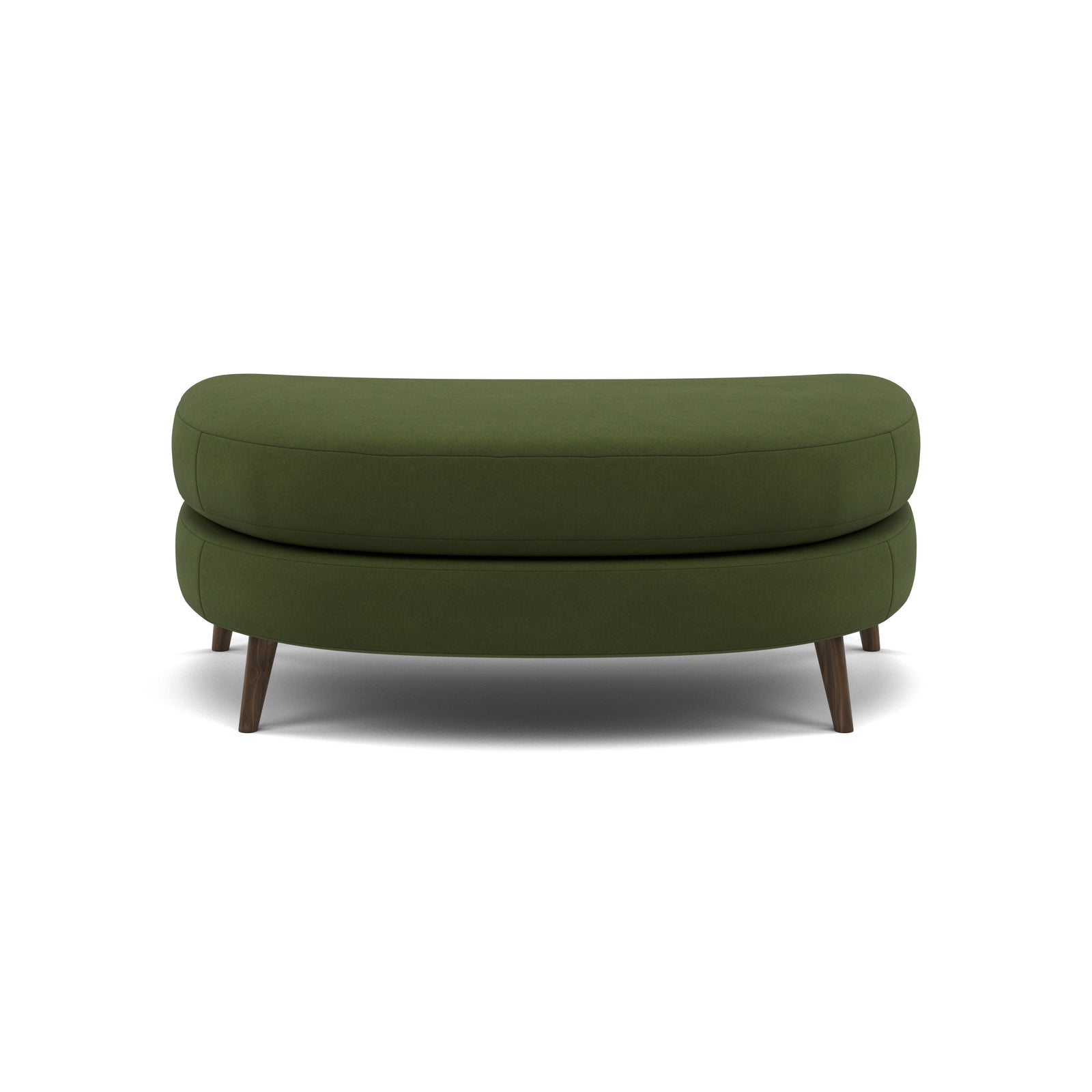 Phoebe Oval Footstool - Oval Cuddler Stool Grade B Footstools Sterling Home 19 Plush Velvet Vine American Walnut