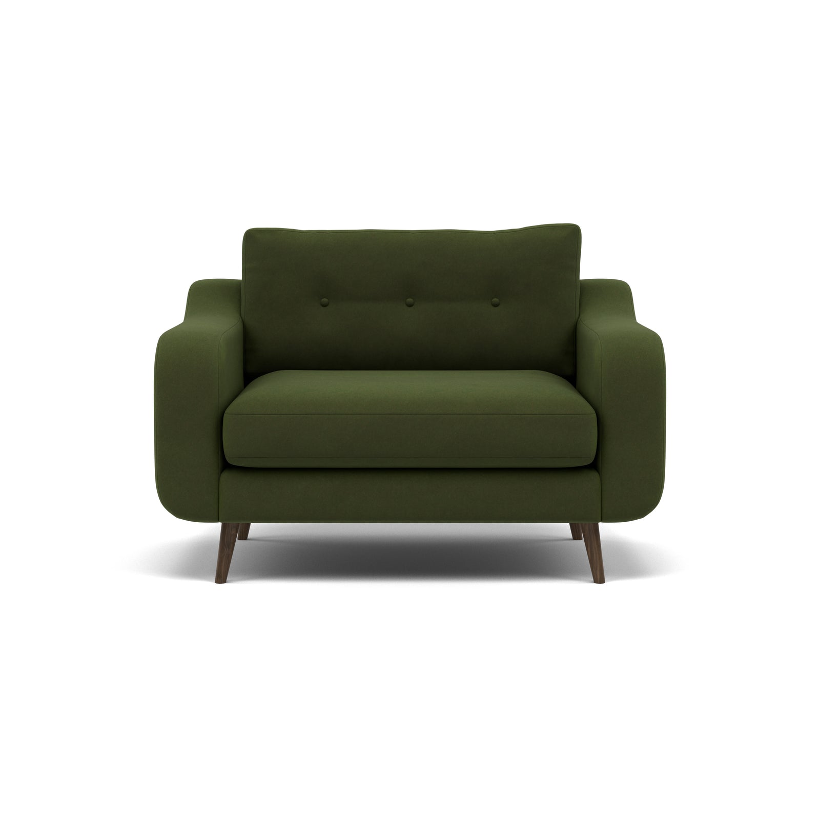 Phoebe Loveseat - Snuggler Chair Grade B Armchairs Sterling Home 19 Plush Velvet Vine American Walnut