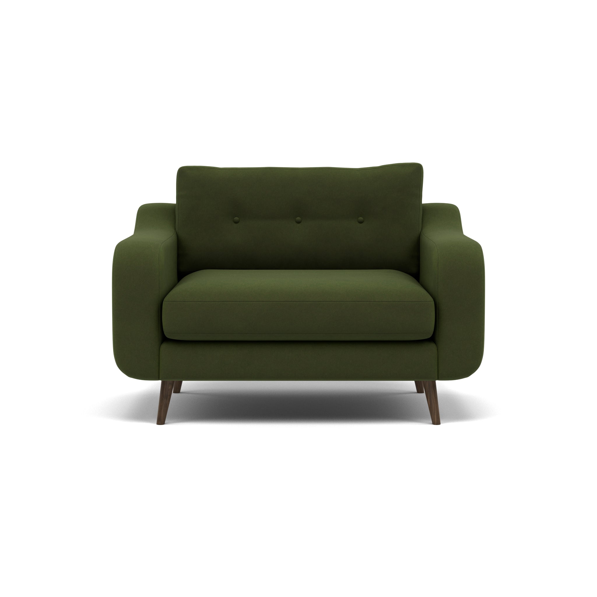 Phoebe Loveseat - Snuggler Chair Grade B Loveseats Sterling Home 25 Plush Velvet Vine American Walnut