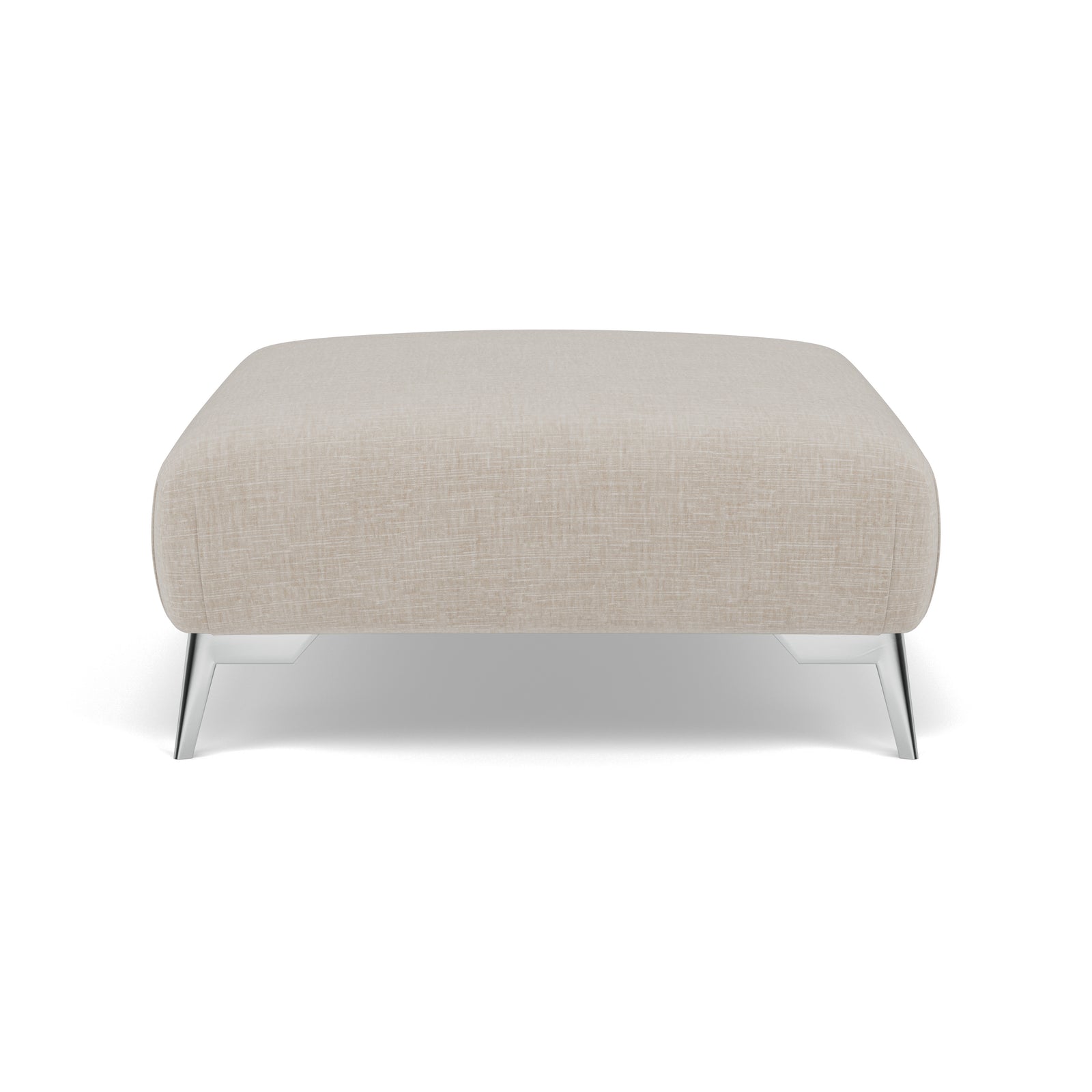 Chilton Footstool - Designer Stool Fabric Footstools Sterling Home 10 Chrome Feet Kobe Smoke
