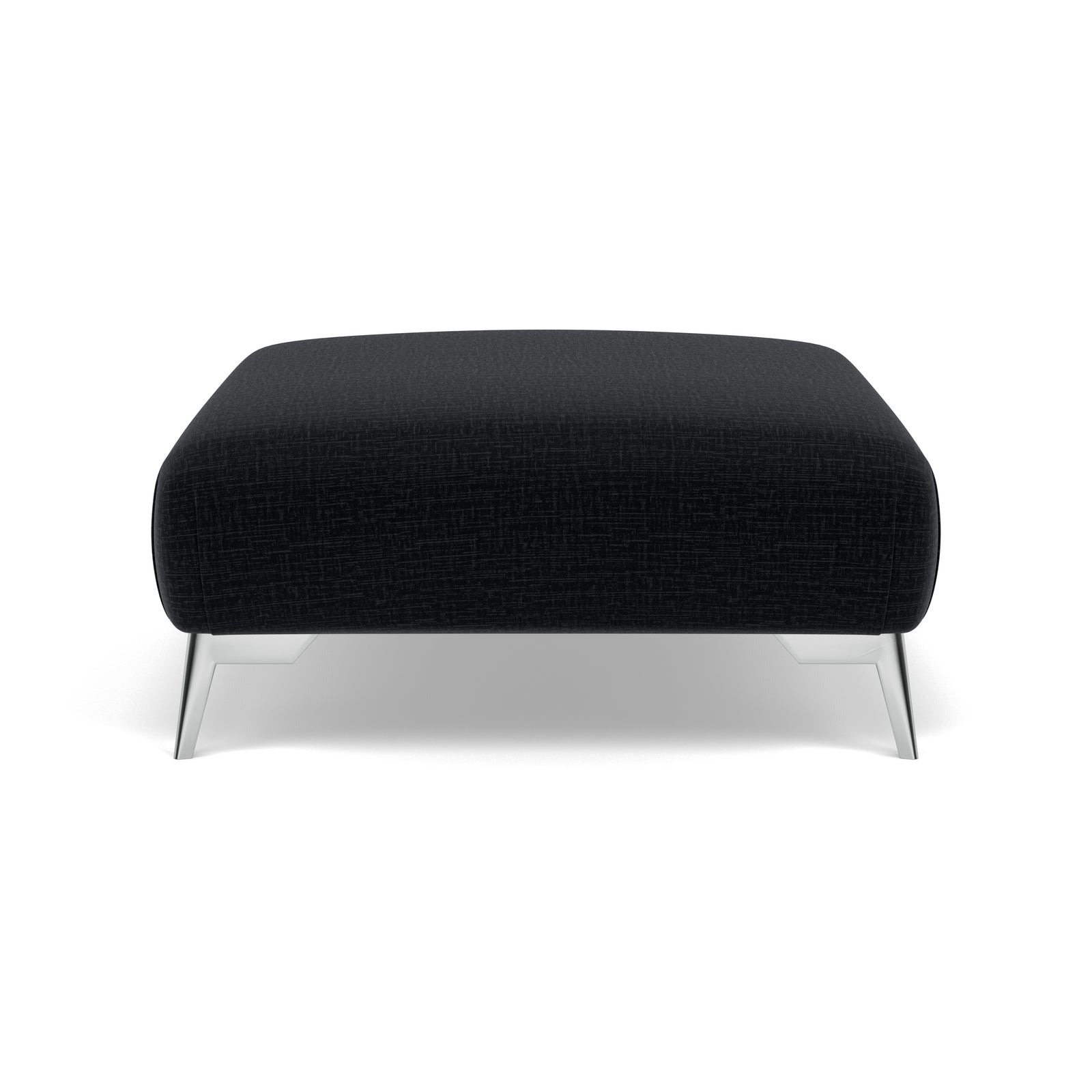 Chilton Footstool - Designer Stool Fabric Footstools Sterling Home 11 Chrome Feet Kobe Charcoal
