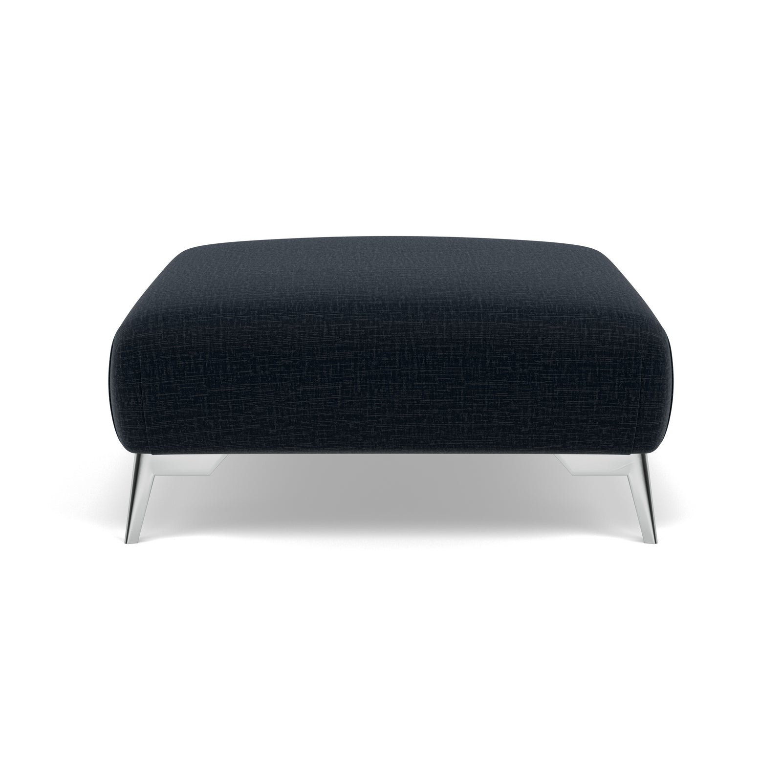 Chilton Footstool - Designer Stool Fabric Footstools Sterling Home 12 Chrome Feet Kobe Ink