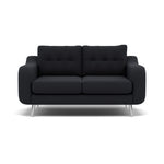 Phoebe 2 Seater Sofa - Small Sofa Standard Back Grade B 2 Seater Sofas Sterling Home 11 Plush Velvet Charcoal Chrome