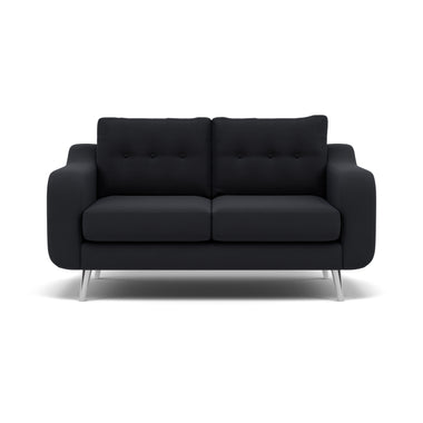 Phoebe 2 Seater Sofa - Small Sofa Standard Back Grade B 2 Seater Sofas Sterling Home 14 Plush Velvet Charcoal Chrome
