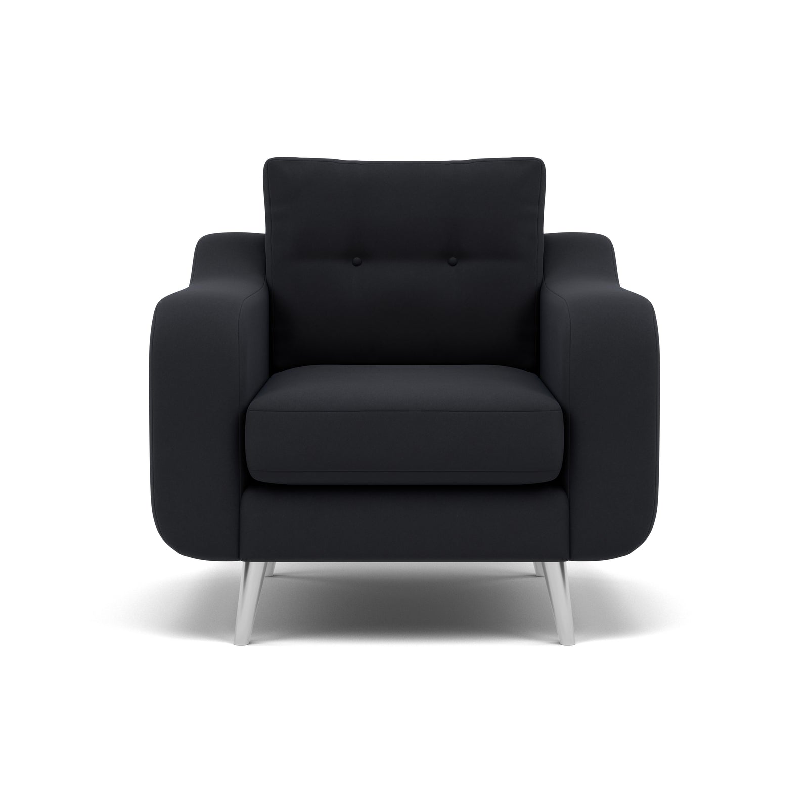 Phoebe Armchair - Chair Grade B Sterling Home 5 Plush Velvet Charcoal Chrome
