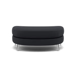 Phoebe Oval Footstool - Oval Cuddler Stool Grade B Footstools Sterling Home 9 Plush Velvet Charcoal Chrome