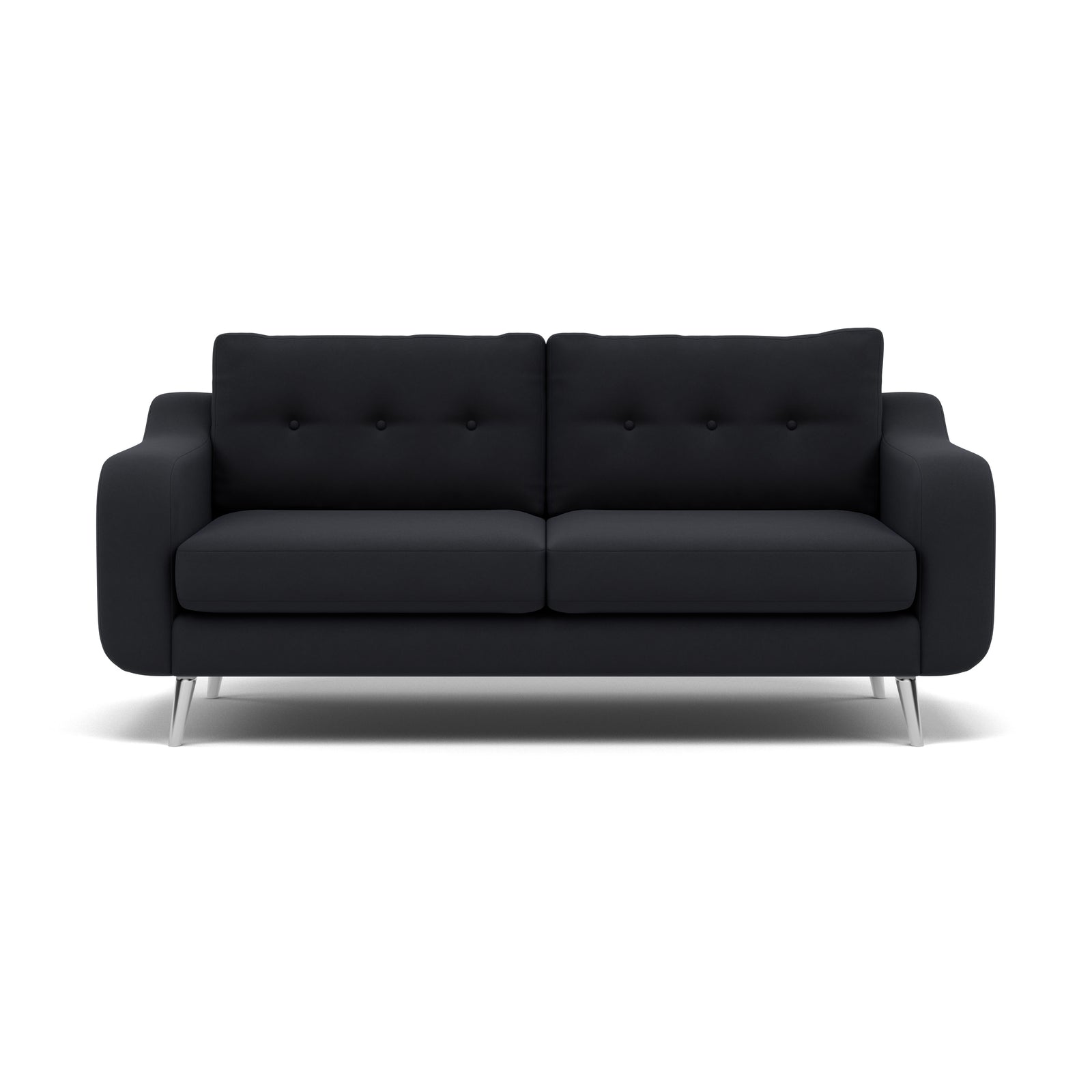 Phoebe 3 Seater Sofa - Large Sofa Standard Back Grade B 3 Seater Sofas Sterling Home 11 Plush Velvet Charcoal Chrome