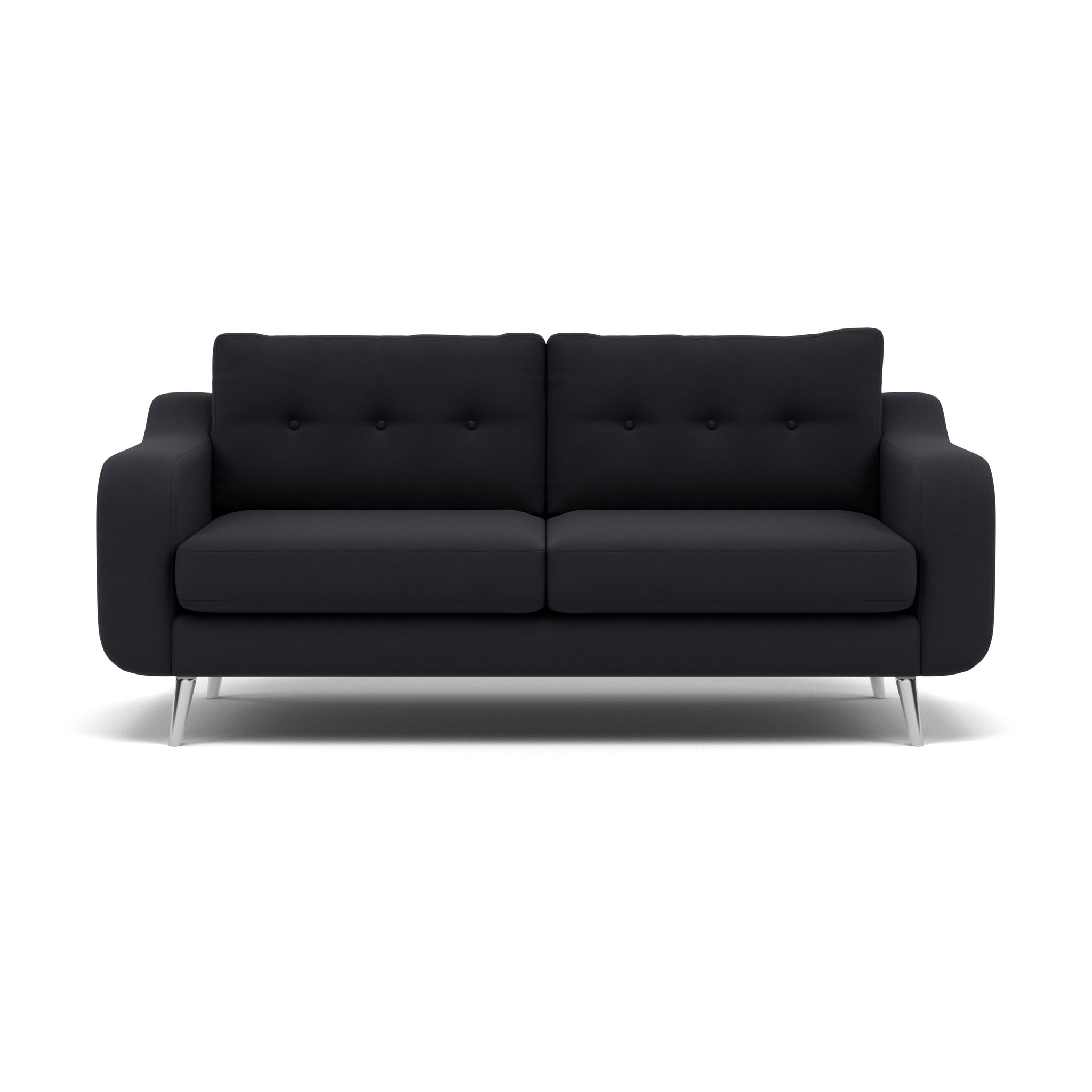 Phoebe 3 Seater Sofa - Large Sofa Standard Back Grade B 3 Seater Sofas Sterling Home 14 Plush Velvet Charcoal Chrome