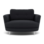 Phoebe Oval Loveseat - Oval Cuddler Grade B Armchairs Sterling Home 9 Plush Velvet Charcoal Chrome