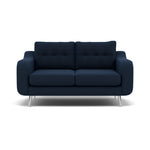 Phoebe 2 Seater Sofa - Small Sofa Standard Back Grade B 2 Seater Sofas Sterling Home 14 Plush Velvet Indigo Chrome