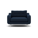 Phoebe Loveseat - Snuggler Chair Grade B Loveseats Sterling Home 15 Plush Velvet Indigo Chrome