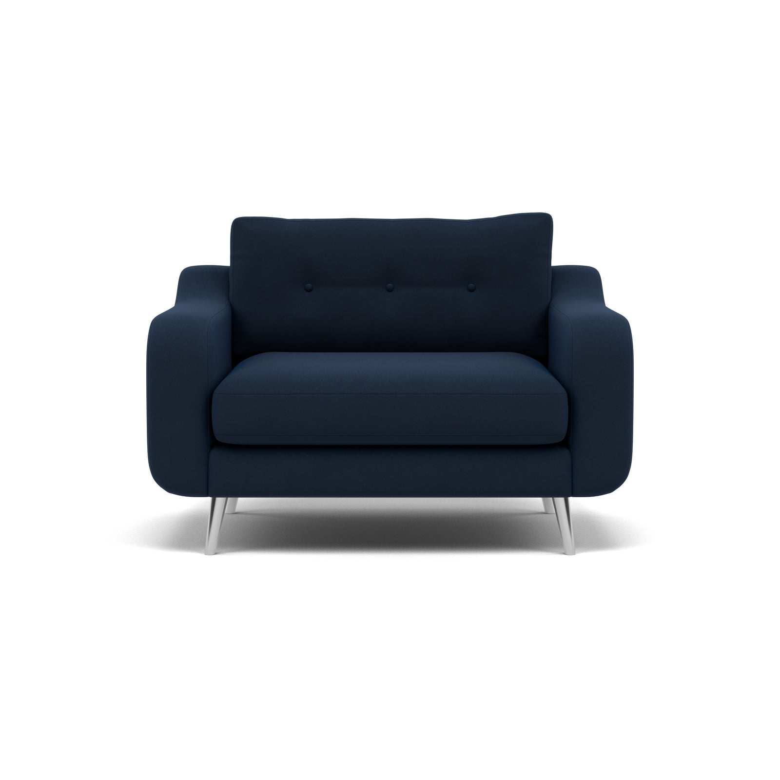 Phoebe Loveseat - Snuggler Chair Grade B Armchairs Sterling Home 12 Plush Velvet Indigo Chrome