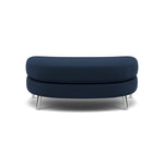 Phoebe Oval Footstool - Oval Cuddler Stool Grade B Footstools Sterling Home 12 Plush Velvet Indigo Chrome