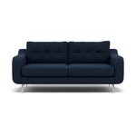 Phoebe 3 Seater Sofa - Large Sofa Standard Back Grade B 3 Seater Sofas Sterling Home 17 Plush Velvet Indigo Chrome