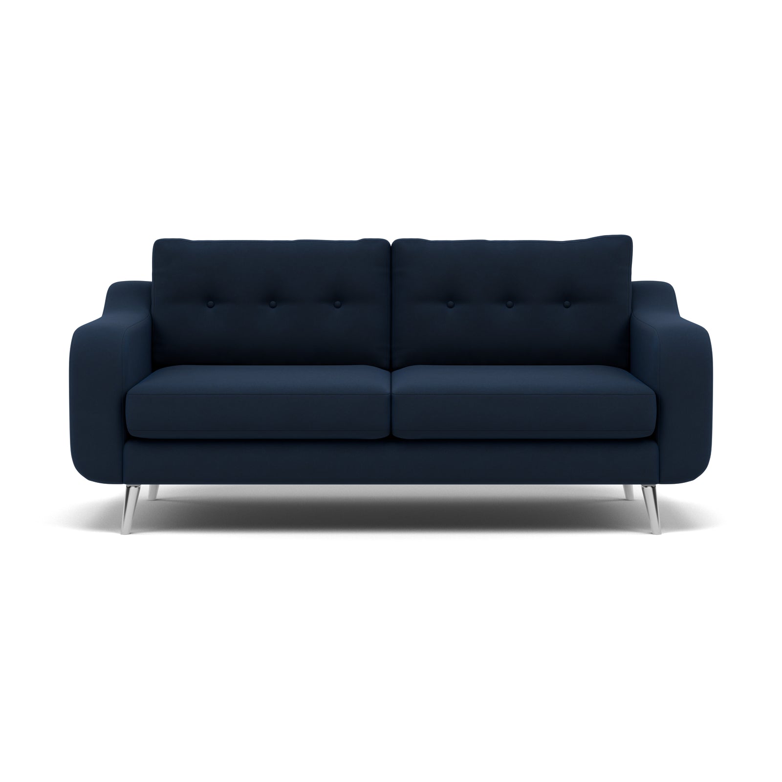 Phoebe 3 Seater Sofa - Large Sofa Standard Back Grade B 3 Seater Sofas Sterling Home 14 Plush Velvet Indigo Chrome