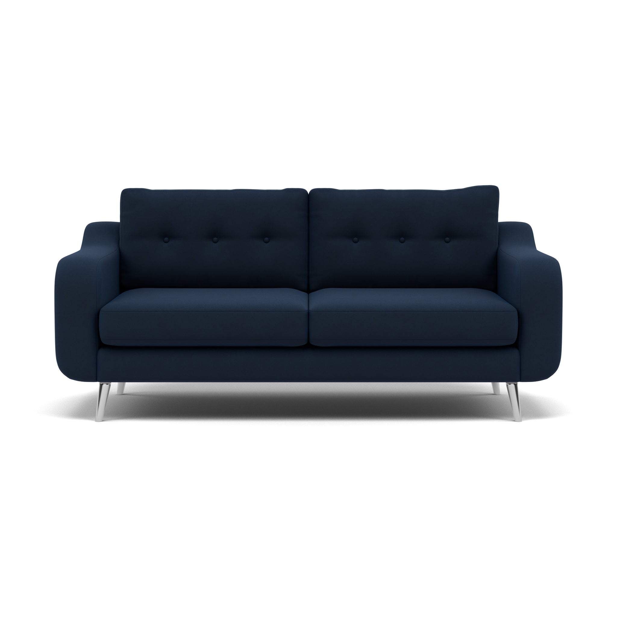 Phoebe 3 Seater Sofa - Large Sofa Standard Back Grade B 3 Seater Sofas Sterling Home 17 Plush Velvet Indigo Chrome