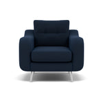 Phoebe Armchair - Chair Grade B Sterling Home 9 Plush Velvet Indigo Chrome