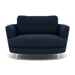 Phoebe Oval Loveseat - Oval Cuddler Grade B Armchairs Sterling Home 12 Plush Velvet Indigo Chrome