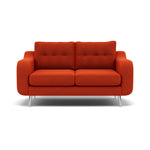 Phoebe 2 Seater Sofa - Small Sofa Standard Back Grade B 2 Seater Sofas Sterling Home 17 Plush Velvet Paprika Chrome