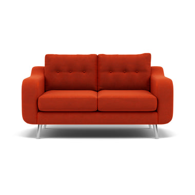 Phoebe 2 Seater Sofa - Small Sofa Standard Back Grade B 2 Seater Sofas Sterling Home 20 Plush Velvet Paprika Chrome