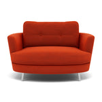 Phoebe Oval Loveseat - Oval Cuddler Grade B Armchairs Sterling Home 15 Plush Velvet Paprika Chrome
