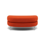 Phoebe Oval Footstool - Oval Cuddler Stool Grade B Footstools Sterling Home 15 Plush Velvet Paprika Chrome