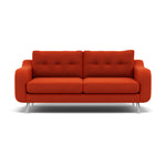 Phoebe 3 Seater Sofa - Large Sofa Standard Back Grade B 3 Seater Sofas Sterling Home 20 Plush Velvet Paprika Chrome