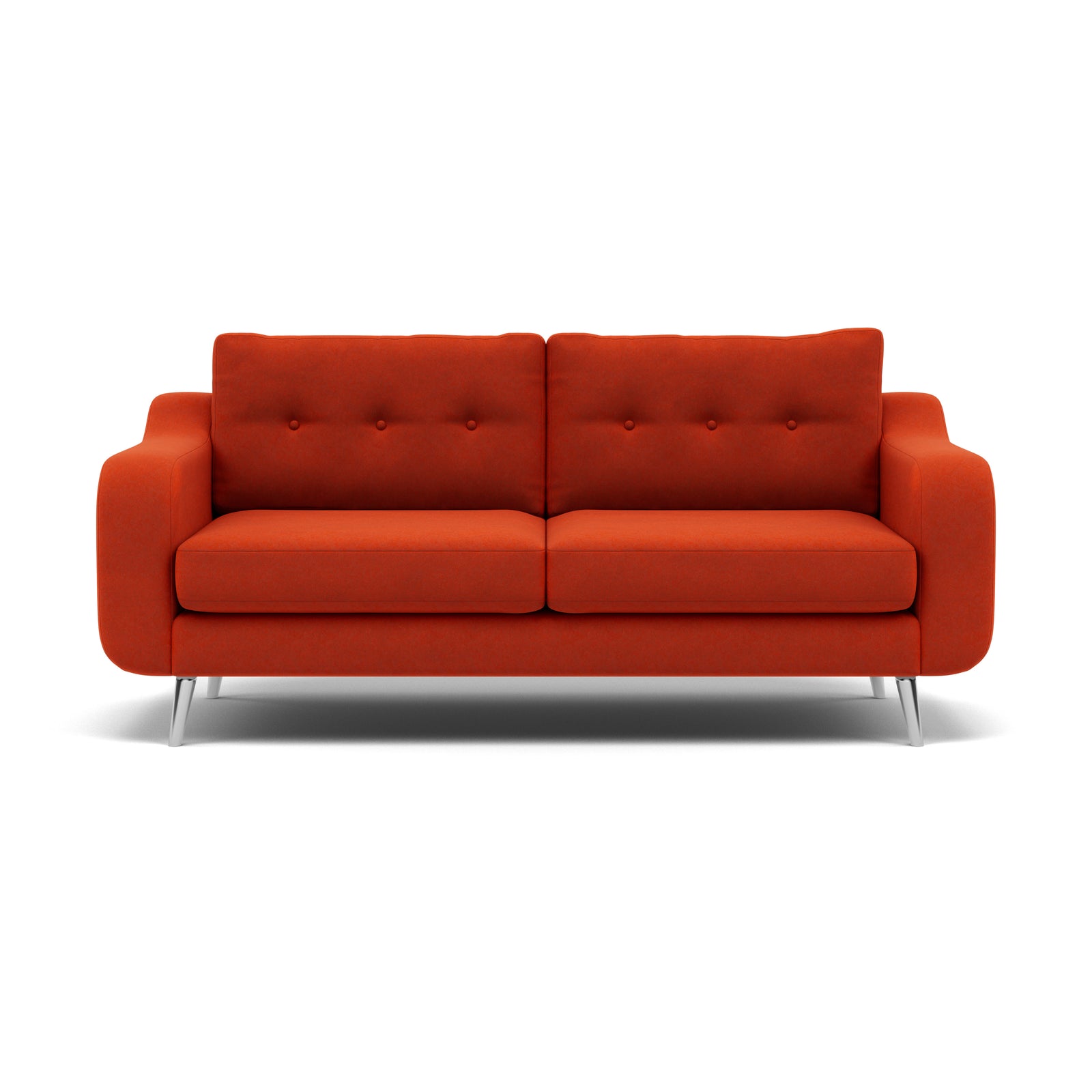 Phoebe 3 Seater Sofa - Large Sofa Standard Back Grade B 3 Seater Sofas Sterling Home 17 Plush Velvet Paprika Chrome