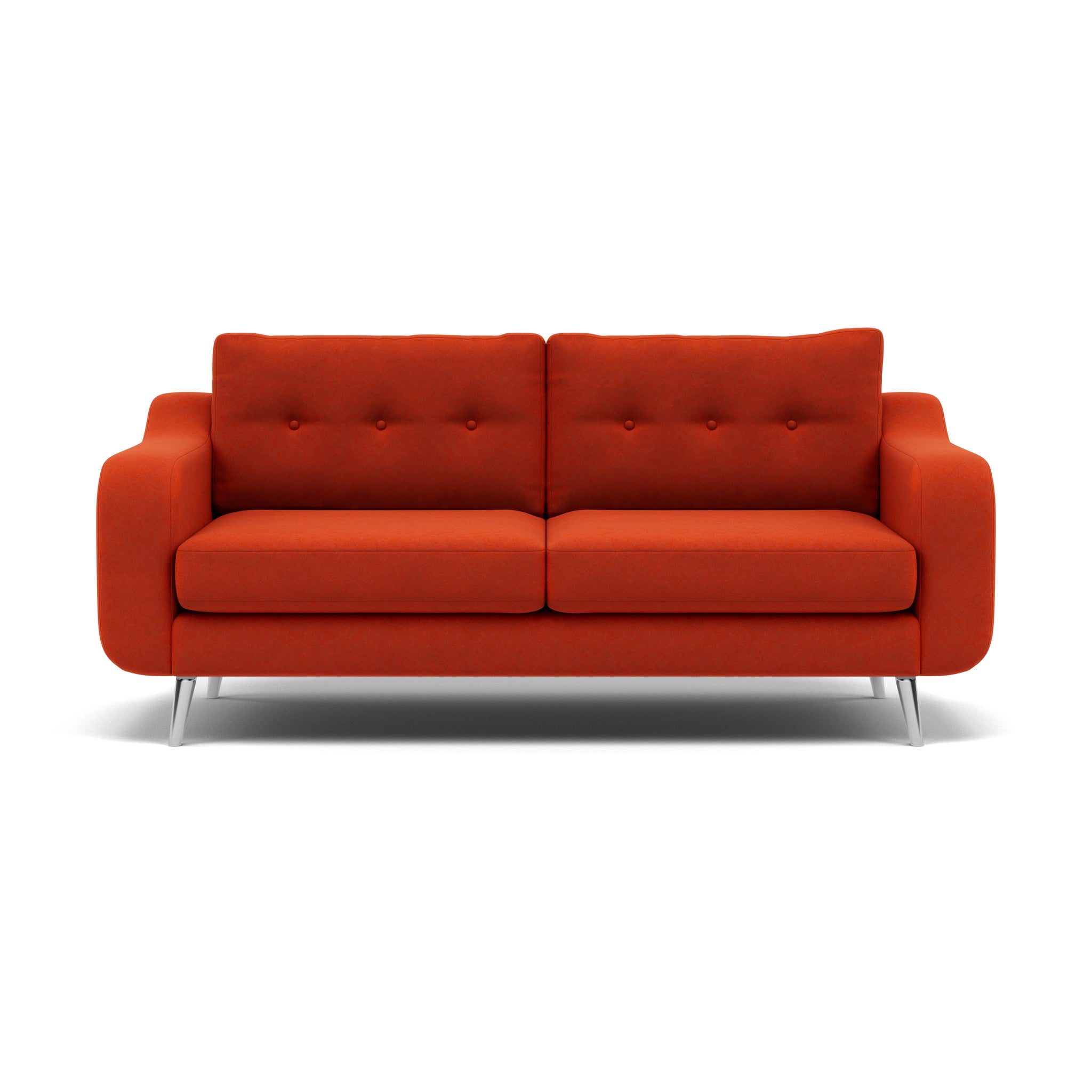 Phoebe 3 Seater Sofa - Large Sofa Standard Back Grade B 3 Seater Sofas Sterling Home 20 Plush Velvet Paprika Chrome