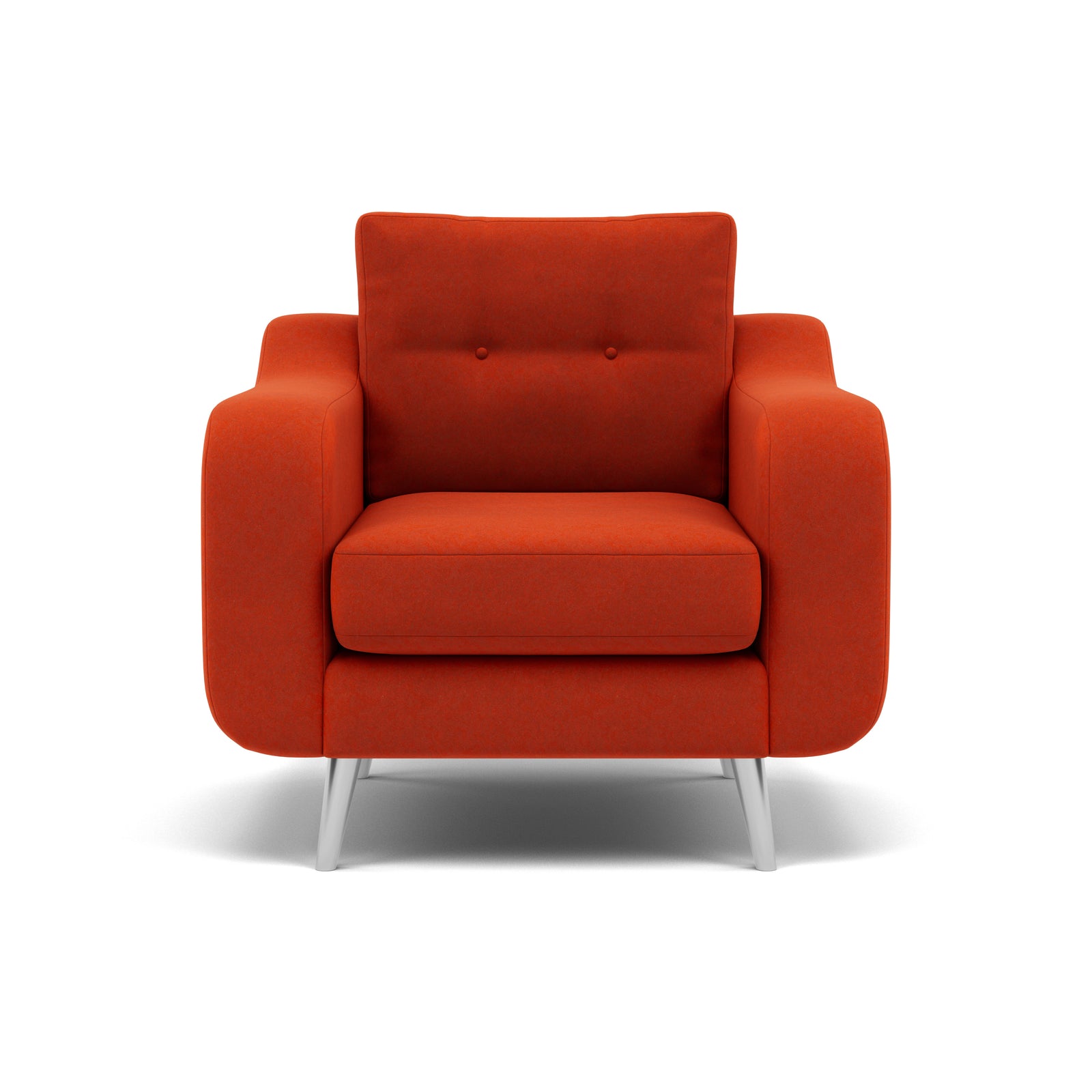 Phoebe Armchair - Chair Grade B Sterling Home 13 Plush Velvet Paprika Chrome