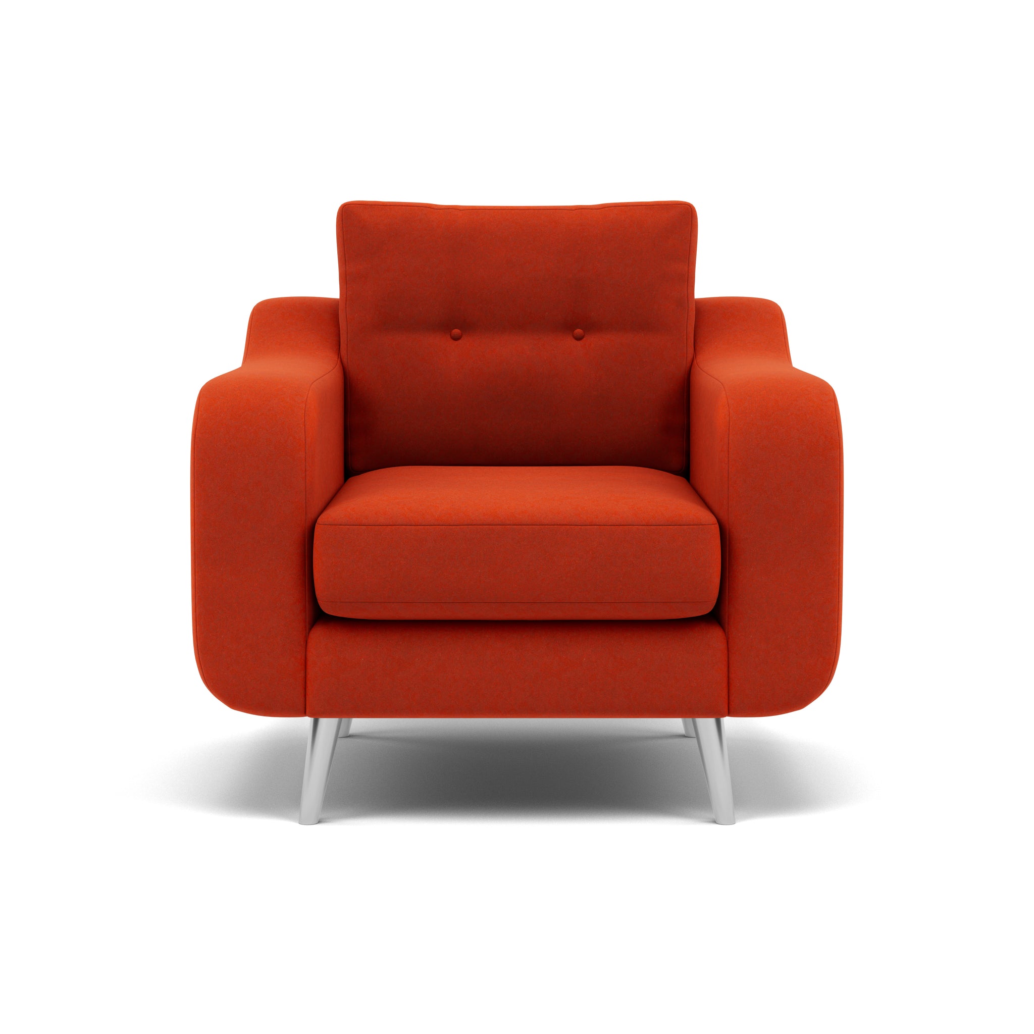 Phoebe Armchair - Chair Grade B Sterling Home 13 Plush Velvet Paprika Chrome