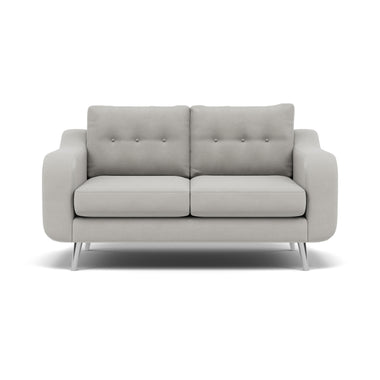 Phoebe 2 Seater Sofa - Small Sofa Standard Back Grade B 2 Seater Sofas Sterling Home 23 Plush Velvet Silver Chrome
