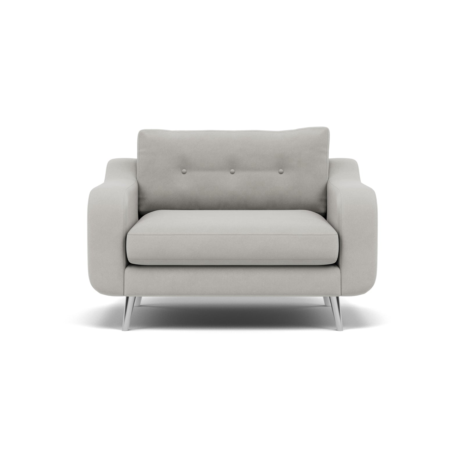 Phoebe Loveseat - Snuggler Chair Grade B Armchairs Sterling Home 18 Plush Velvet Silver Chrome
