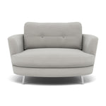 Phoebe Oval Loveseat - Oval Cuddler Grade B Armchairs Sterling Home 18 Plush Velvet Silver Chrome