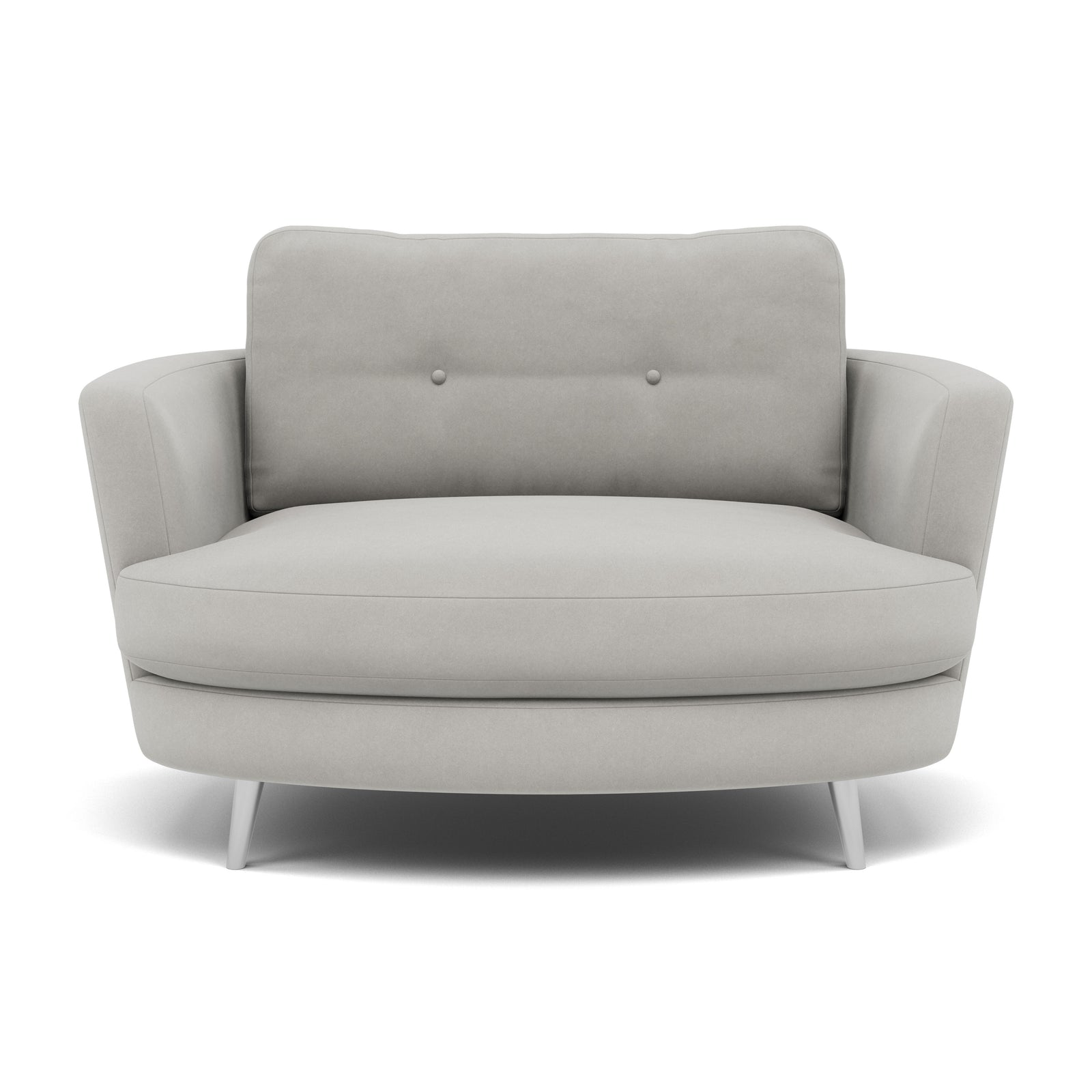 Phoebe Oval Loveseat - Oval Cuddler Grade B Armchairs Sterling Home 18 Plush Velvet Silver Chrome