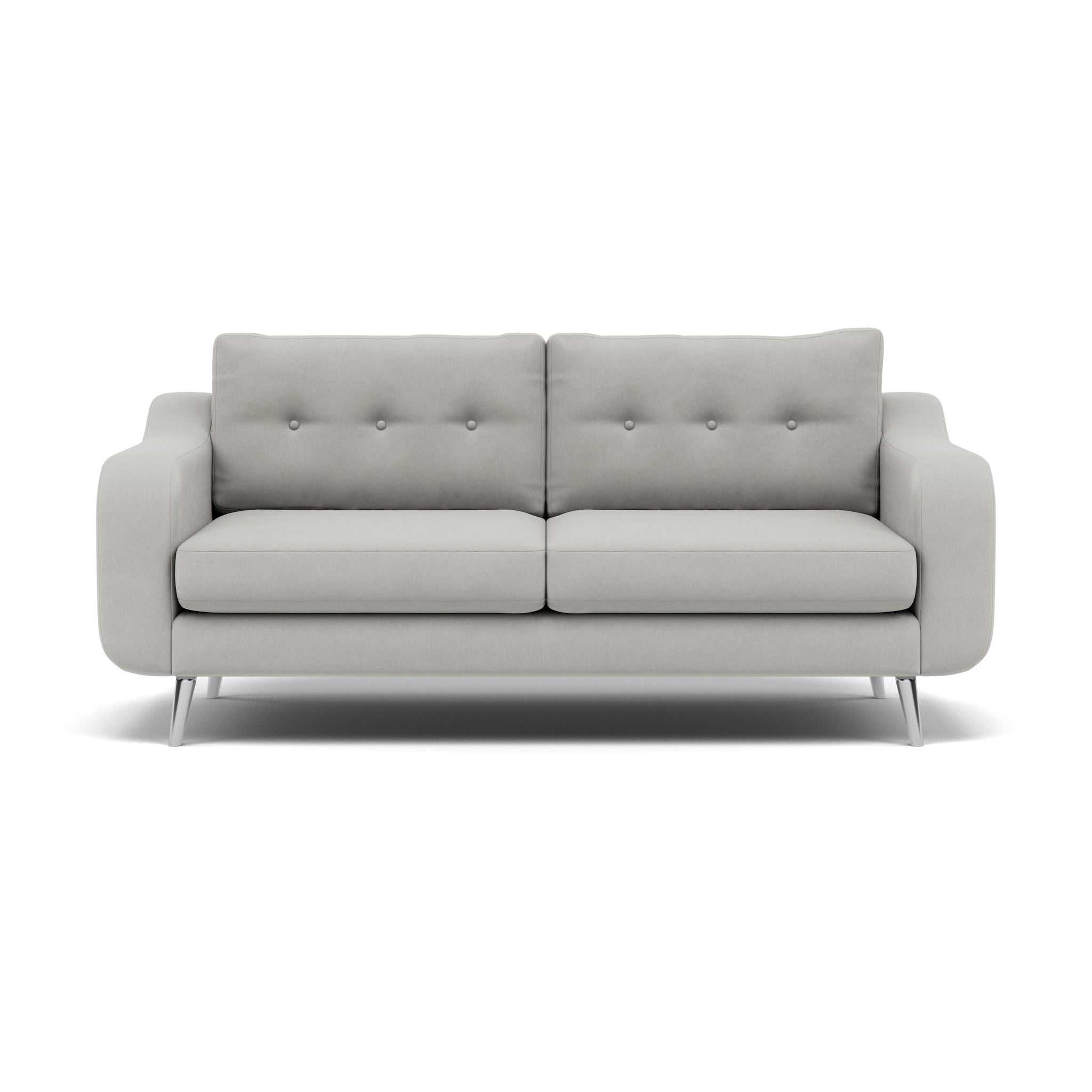 Phoebe 3 Seater Sofa - Large Sofa Standard Back Grade B 3 Seater Sofas Sterling Home 23 Plush Velvet Silver Chrome