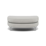 Phoebe Oval Footstool - Oval Cuddler Stool Grade B Footstools Sterling Home 18 Plush Velvet Silver Chrome