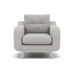 Phoebe Armchair - Chair Grade B Sterling Home 17 Plush Velvet Silver Chrome