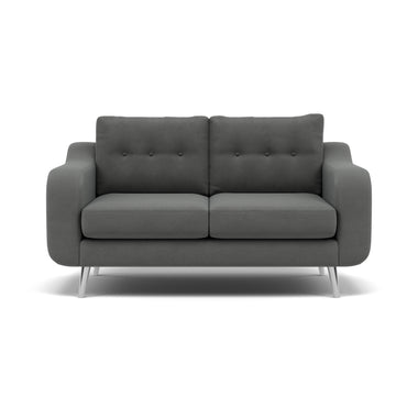Phoebe 2 Seater Sofa - Small Sofa Standard Back Grade B 2 Seater Sofas Sterling Home 23 Plush Velvet Slate Chrome