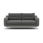 Phoebe 3 Seater Sofa - Large Sofa Standard Back Grade B 3 Seater Sofas Sterling Home 24 Plush Velvet Slate Chrome