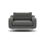 Phoebe Loveseat - Snuggler Chair Grade B Loveseats Sterling Home 24 Plush Velvet Slate Chrome