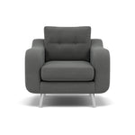 Phoebe Armchair - Chair Grade B Sterling Home 21 Plush Velvet Slate Chrome