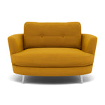Phoebe Oval Loveseat - Oval Cuddler Grade B Armchairs Sterling Home 25 Plush Velvet Turmeric Chrome