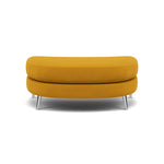 Phoebe Oval Footstool - Oval Cuddler Stool Grade B Footstools Sterling Home 25 Plush Velvet Turmeric Chrome